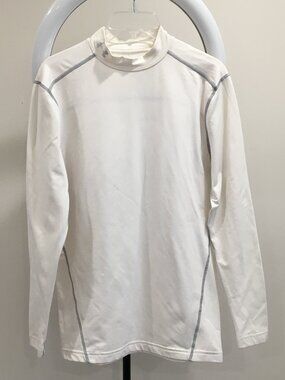 UNDER ARMOUR Fitted Compression Cold Gear White Mock Neck Activewear Shirt